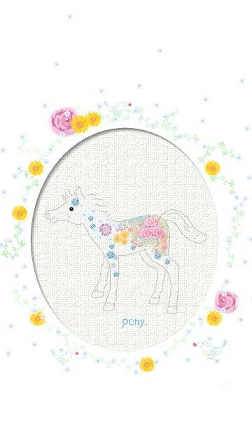 [LINE着せ替え] 小馬と花の画像1