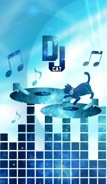 [LINE着せ替え] Cat Playing Music DJ Ver.の画像1