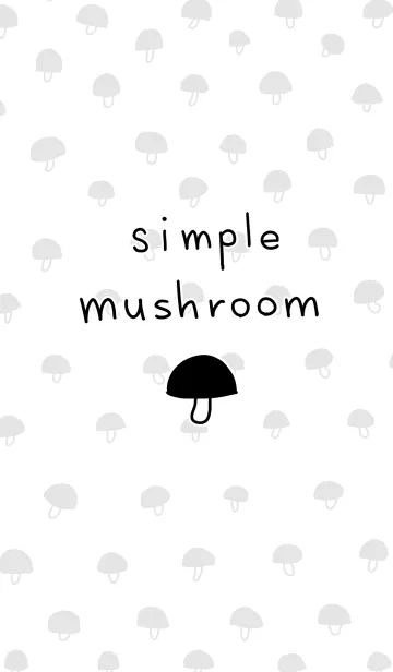 [LINE着せ替え] simple mushroom 手書きスタイル白の画像1