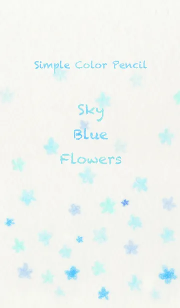 [LINE着せ替え] シンプル色鉛筆〜水色の花〜の画像1