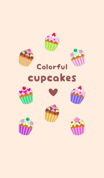 [LINE着せ替え] Colorful cupcakesの画像1
