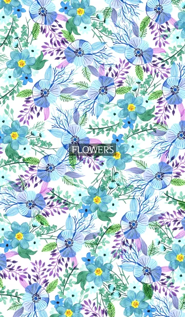 [LINE着せ替え] water color flowers_150の画像1