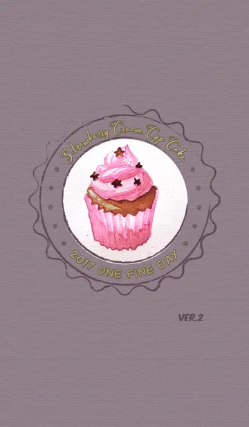 [LINE着せ替え] Strawberry Cream Cup Cake ver.2の画像1