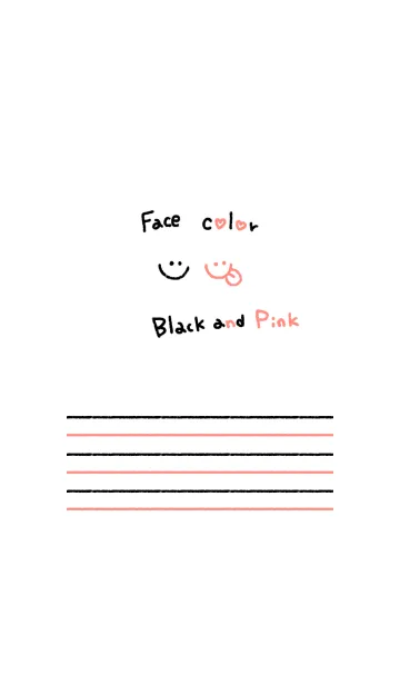[LINE着せ替え] Face color Black and Pinkの画像1