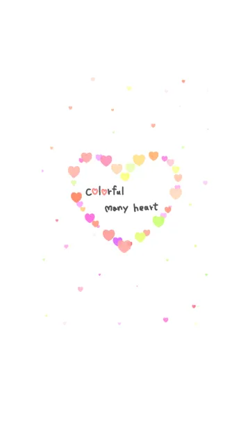 [LINE着せ替え] Colorful many heartの画像1