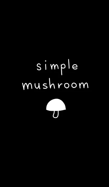 [LINE着せ替え] simple mushroom 手書きスタイル黒の画像1