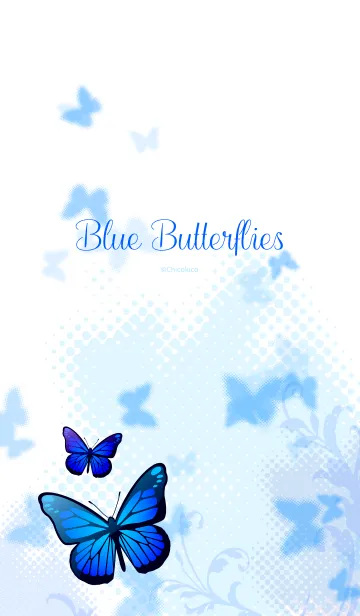 [LINE着せ替え] Blue Butterfliesの画像1