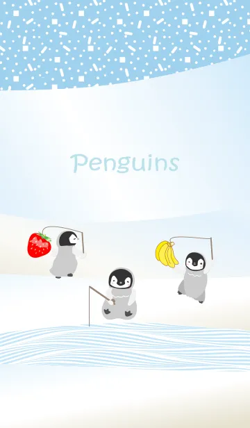 [LINE着せ替え] 小さなペンギンさん（釣り）の画像1