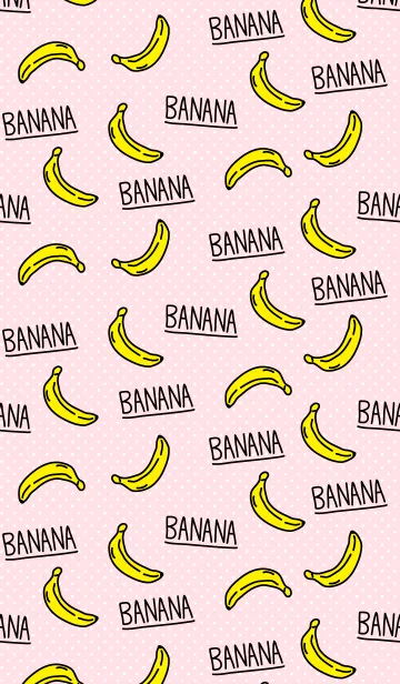 [LINE着せ替え] バナナ-ピンクドット2-の画像1