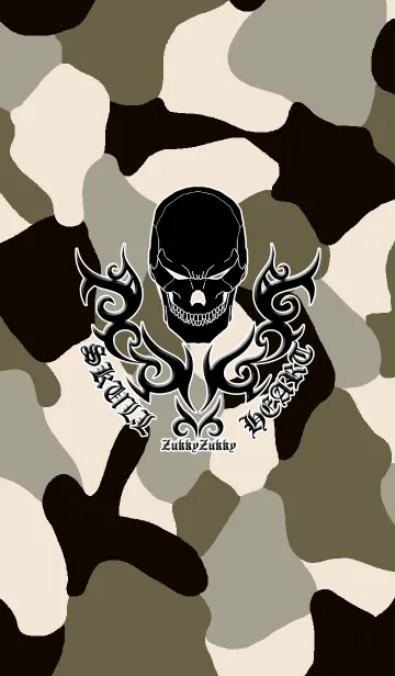 SKULL HEART2 CAMOUFLAGE Black and whiteの着せ替えメイン画像