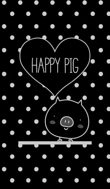 [LINE着せ替え] Happy Pig【しあわせのブタ】blackの画像1