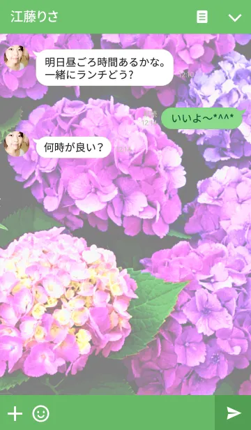 [LINE着せ替え] カラフル紫陽花の画像3