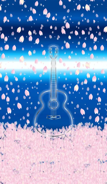 [LINE着せ替え] 桜とアコスティックギターの画像1