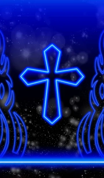 [LINE着せ替え] Cross neon blue4の画像1