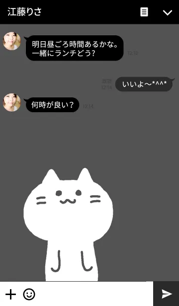 [LINE着せ替え] 白い猫の画像3