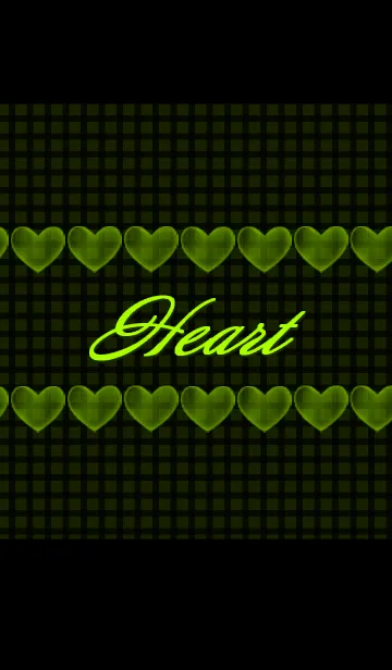 [LINE着せ替え] HEART-Black × Green-の画像1