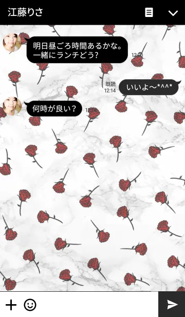 [LINE着せ替え] Roses - White Marble -の画像3