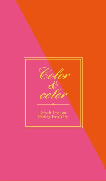 [LINE着せ替え] カラー＆カラー ピンクとオレンジの画像1