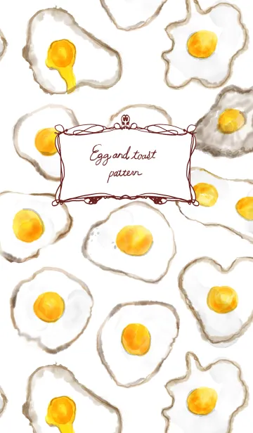 [LINE着せ替え] Egg and toast patternの画像1