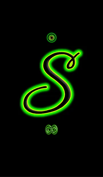 [LINE着せ替え] ネオンイニシャル S / グリーンの画像1