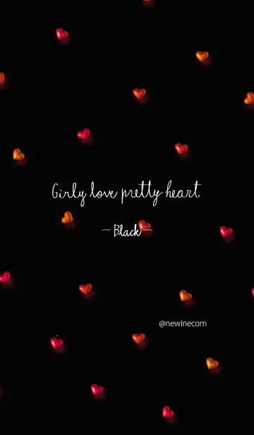 [LINE着せ替え] ガーリーラブ プリティーハート ブラックの画像1