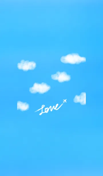 [LINE着せ替え] シンプルひこうき雲の画像1