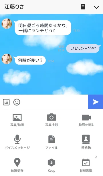 [LINE着せ替え] シンプルひこうき雲の画像4