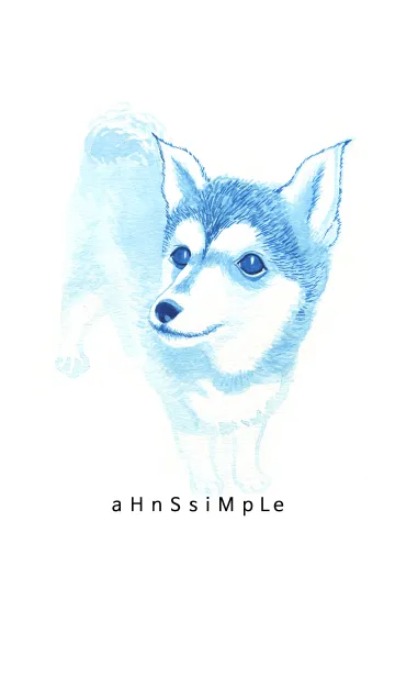 [LINE着せ替え] ahns simple_065_blue dogの画像1