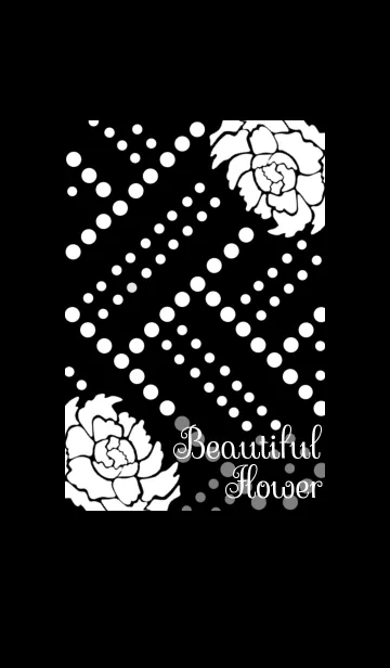 [LINE着せ替え] beautiful flower(black×white)の画像1