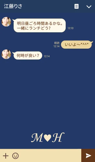 [LINE着せ替え] Initial M＆H Navy+Beigeの画像3