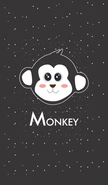 [LINE着せ替え] シンプルな黒の赤ちゃん猿の画像1