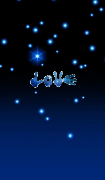 [LINE着せ替え] ♥ペア♥Space Love Hand Blue Ver.の画像1