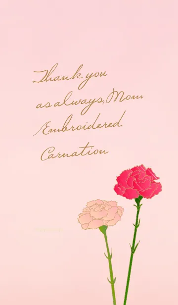 [LINE着せ替え] お母さんありがとう。刺繍カーネーションの画像1