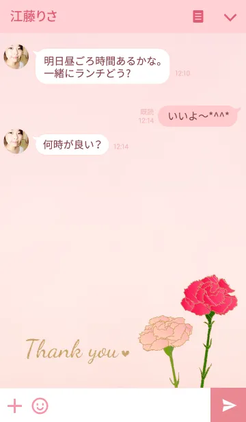 [LINE着せ替え] お母さんありがとう。刺繍カーネーションの画像3