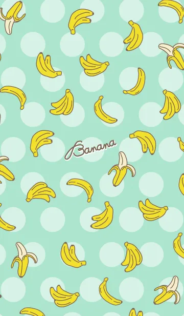 [LINE着せ替え] バナナ-グリーンドット-の画像1