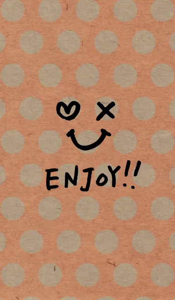 [LINE着せ替え] エンジョイ！！-クラフトペーパー青ドット-の画像1