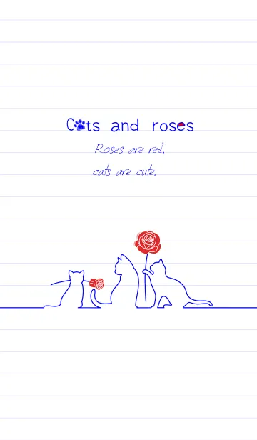 [LINE着せ替え] Cats and rosesの画像1