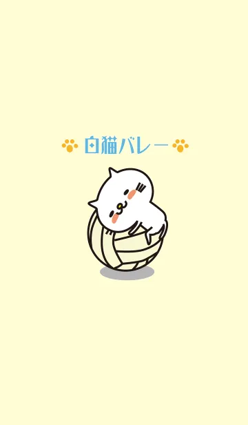 [LINE着せ替え] とても白い猫とバレーボールの画像1