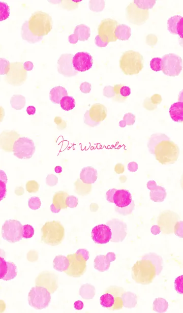 [LINE着せ替え] ドットウォーターカラー-ピンク-の画像1