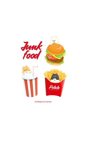 [LINE着せ替え] 柴犬Junk food！の画像1