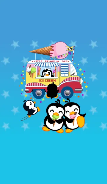 [LINE着せ替え] リトルペンギンジジ〜アイスクリームカートの画像1