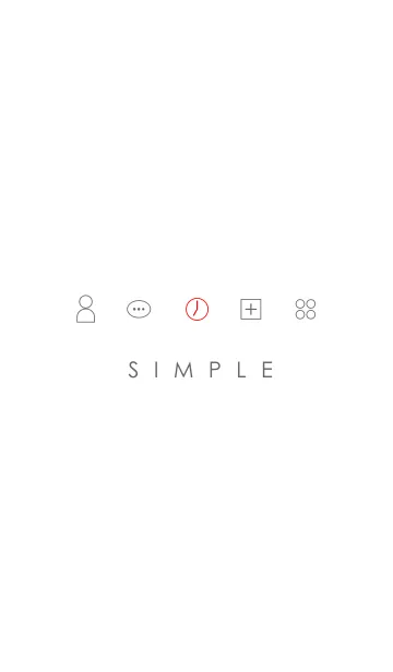 シンプル(ホワイト レッド)Ver.4の着せ替えメイン画像