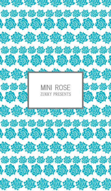 [LINE着せ替え] MINI ROSE turquoise blue and whiteの画像1