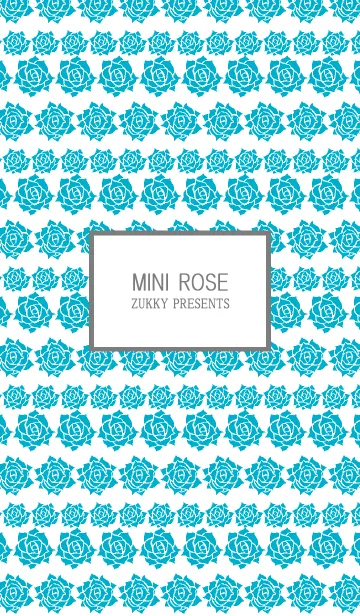 MINI ROSE turquoise blue and whiteの着せ替えメイン画像