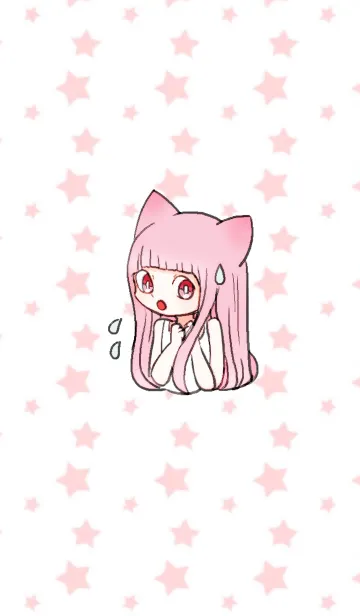 [LINE着せ替え] ピンクな猫耳少女2の画像1