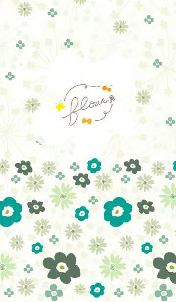 [LINE着せ替え] Happy flower-和紙×緑-の画像1
