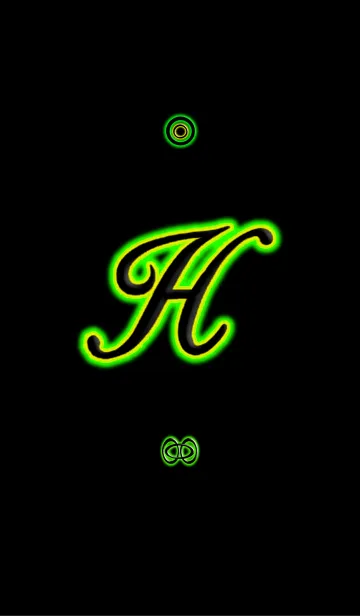[LINE着せ替え] ネオンイニシャル H / グリーンの画像1
