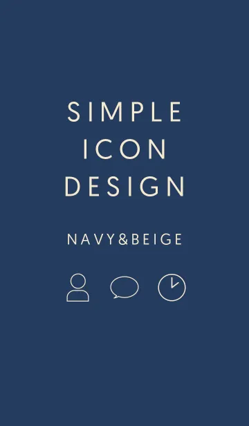 SIMPLE ICON DESIGN NAVY＆BEIGEの着せ替えメイン画像