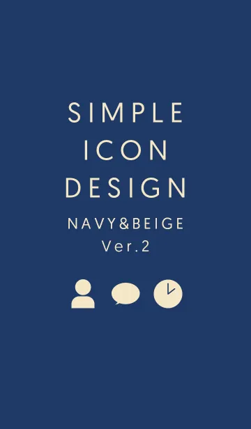 SIMPLE ICON DESIGN NAVY＆BEIGE Ver.2の着せ替えメイン画像