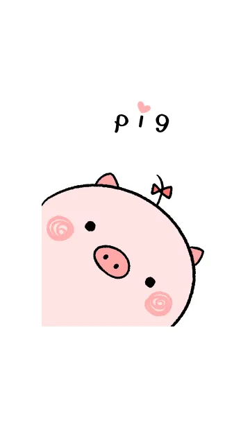 [LINE着せ替え] リボンブタ【ホワイト＊ペア】の画像1